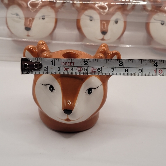 Ceramic Reindeer Taper Candle Holders Set of 4 NIB - Picture 7 of 9